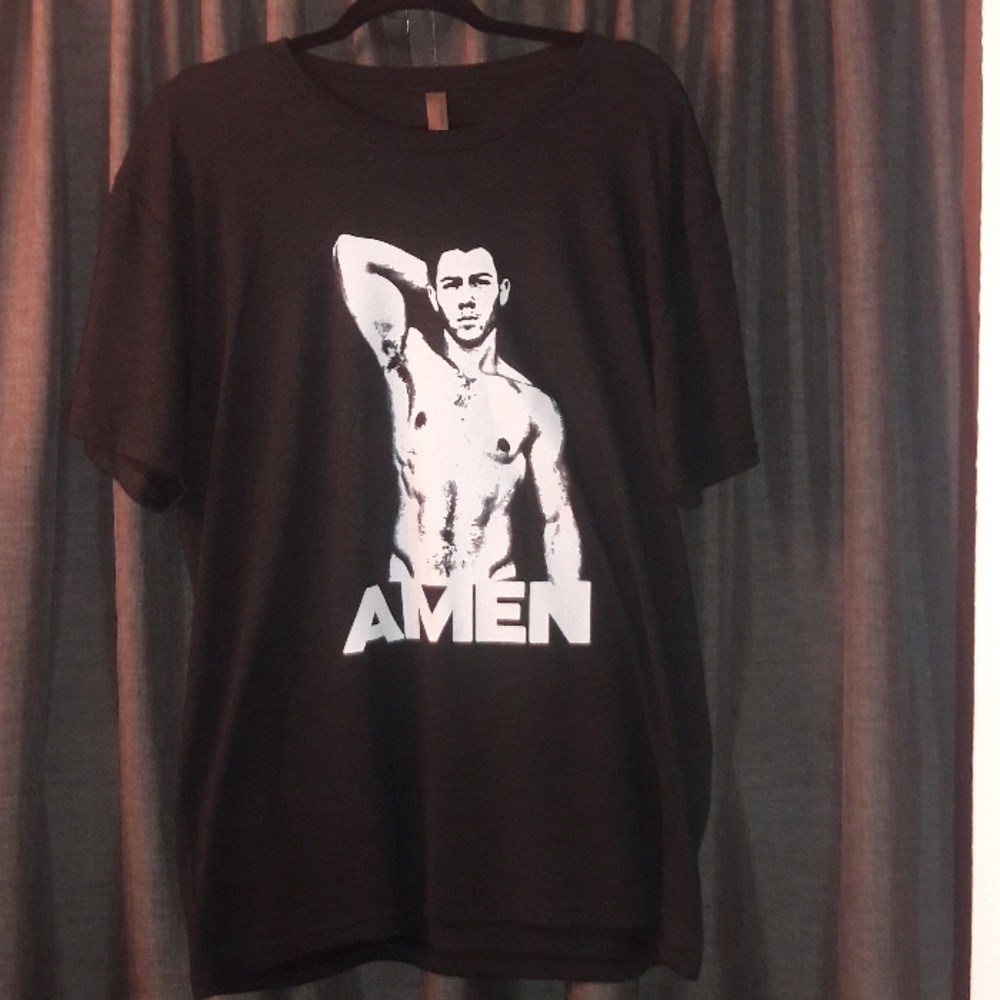 Mens XL Nick Jonas AMEN Heather Charcoal Fitted